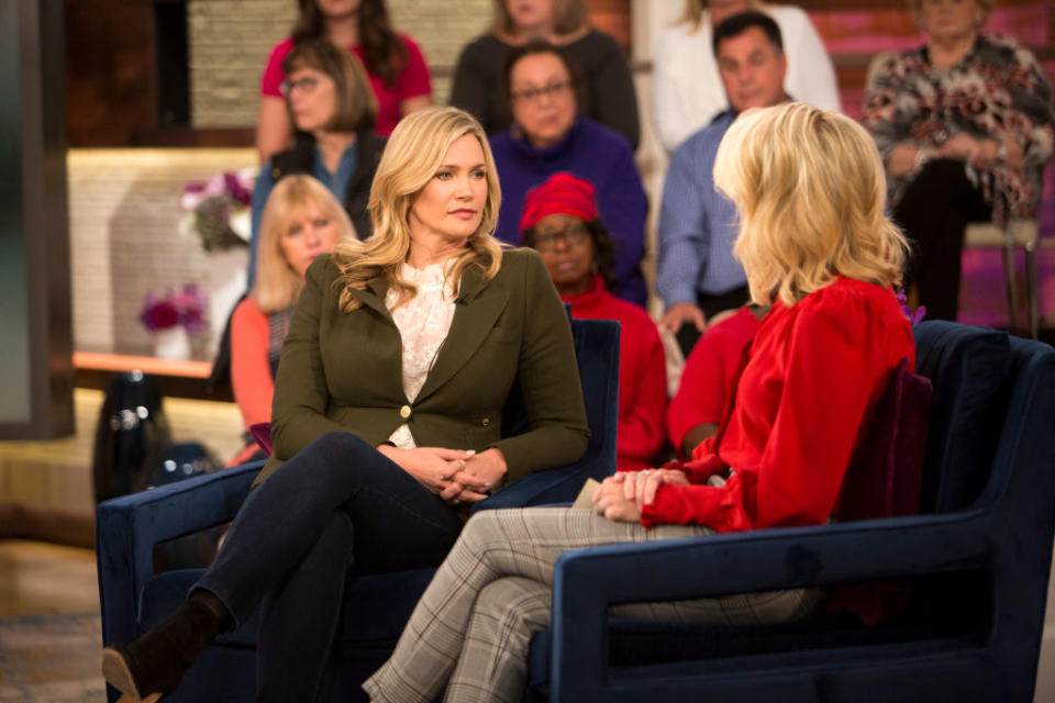 Natasha Henstridge talks to Megyn Kelly. (Photo: Zach Pagano/NBC/NBCU Photo Bank)