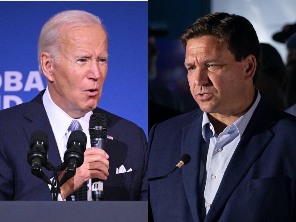 President Joe Biden and Florida Gov. Ron DeSantis.