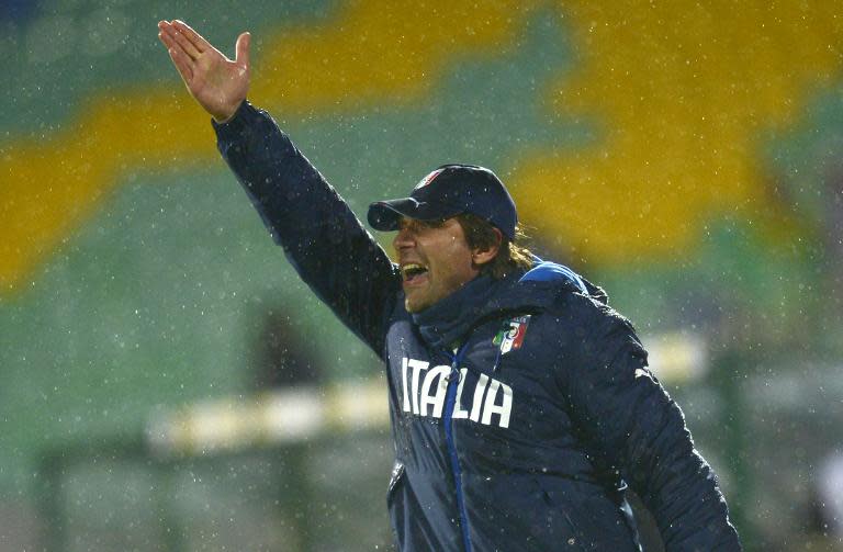 Italy's Head coach Antonio Conte during the EURO 2016 Group H football match with Bulgaria on March 28, 2015 in Sofia, Bulgaria