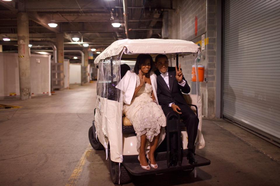 <p>The down to earth couple shared a humble mode of transport to the Inaugural Ball. <em>[Photo: Barack Obama/ Instagram]</em> </p>