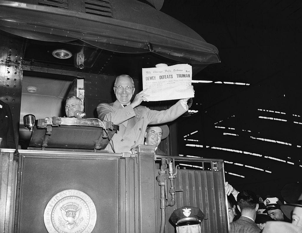 President Harry Truman Holding Erroneous Newspaper