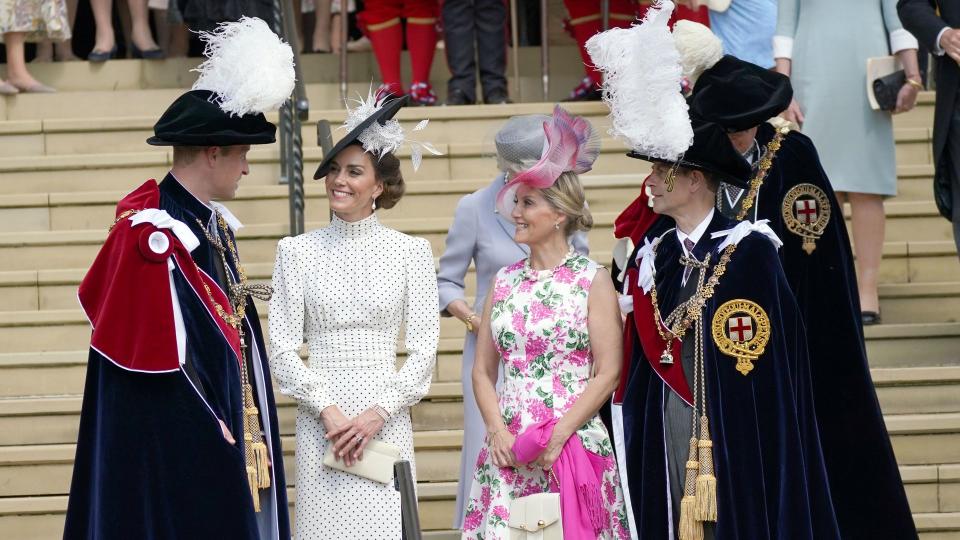 Prince William and Princess Kate with Duchess Sophie and the Duke of Edinburgh at the Order of the Garter service