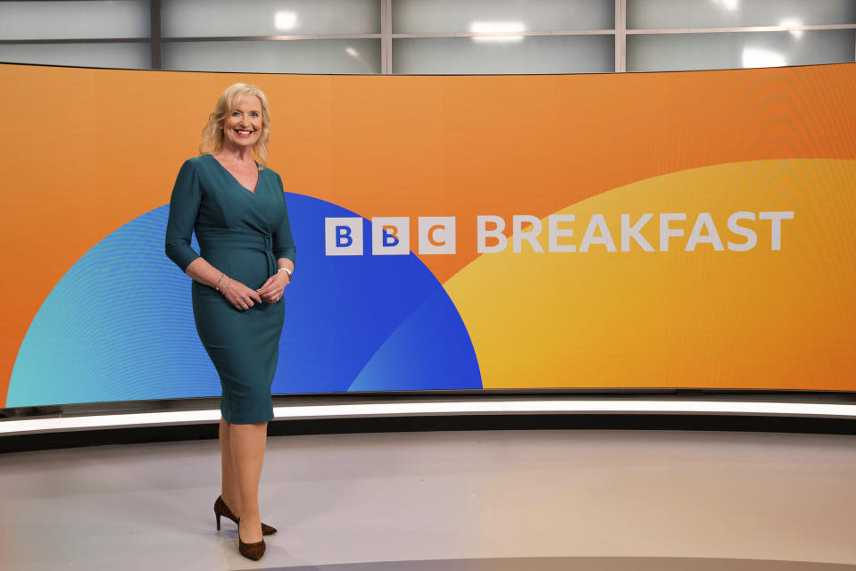 Carol Kirkwood in the new BBC Breakfast studio. (BBC)