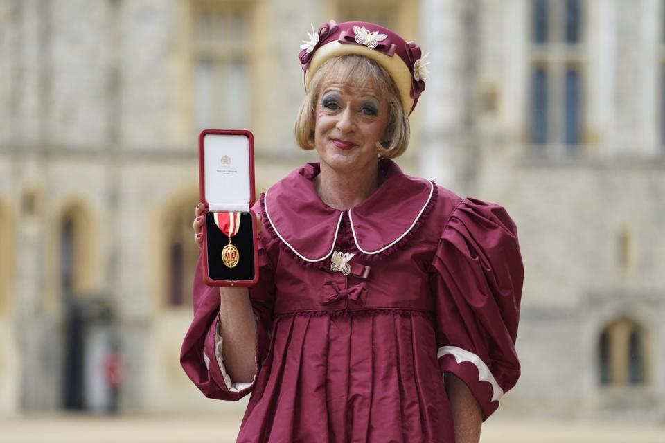 Grayson Perry after being made a Knight Bachelor at Windsor Castle this year (Andrew Matthews/PA)