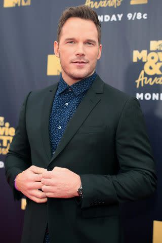 Christopher Polk/Getty Chris Pratt attends the 2018 MTV Movie and TV Awards on June 16 in Santa Monica, Calif.