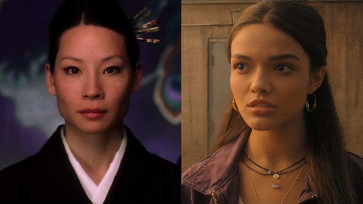  Lucy Liu in Kill Bill and Rachel Zegler in Shazam! Fury of the Gods. 