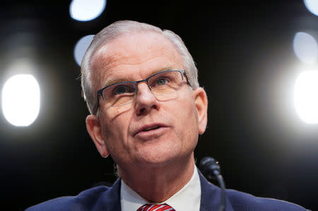 FILE PHOTO: Daniel Elwell, Acting Administrator of the Federal Aviation Administration, testifies to the Senate Commerce subcommittee on aviation safety after two fatal Boeing 737 MAX 8 aircraft crashes, on Capitol Hill in Washington, U.S., March 27, 2019. REUTERS/Joshua Roberts/File Photo