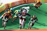 <p><a href="https://www.cbc.ca/cbckids/olympics/rio2016/blog/olympics-weirdest-rules" rel="nofollow noopener" target="_blank" data-ylk="slk:BMX athletes;elm:context_link;itc:0;sec:content-canvas" class="link ">BMX athletes</a> are required to tuck in their shirts — even if it is to matching pants. </p>