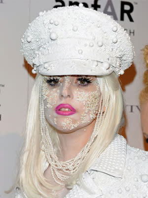 Lady Gaga at the amfAR New York Gala To kick off Fall 2010 Fashion Week