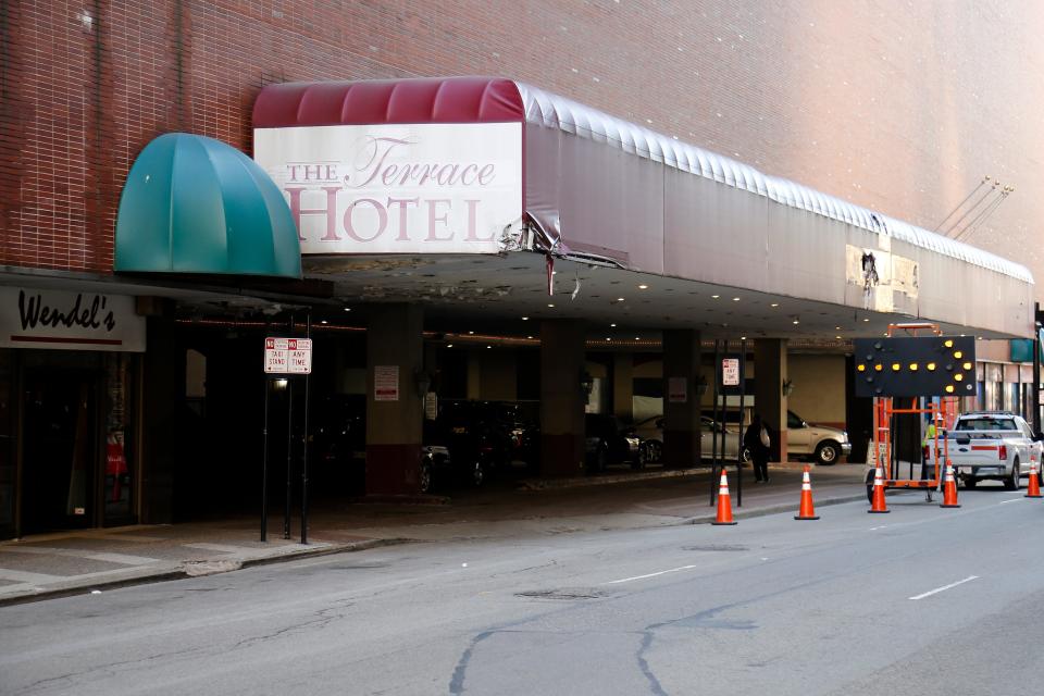 The former Terrace Plaza Hotel at 15 W. Sixth St., between Vine and Race, in downtown Cincinnati.