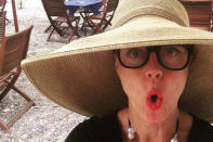 "Lunch by the sea," the actress posted. If her expression is any indication, it was a good time.