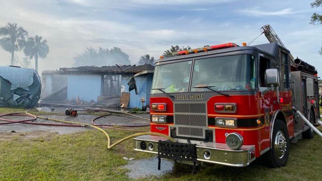 <div>The State Fire Marshal is investigating the cause of a fire that broke out on a church's property on Competition Drive in Osceola County on Tuesday evening. (Credit: Osceola County Fire Rescue)</div>