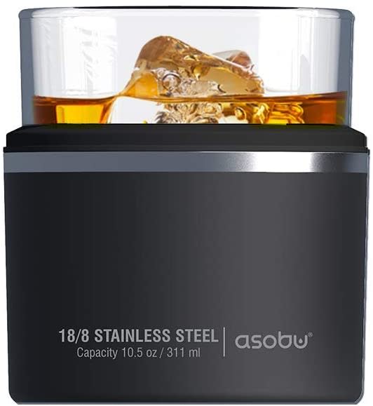 Asobu Whiskey Old Fashion Glass with Insulated Stainless Steel Sleeve - Teal