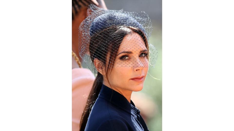  Victoria Beckham at Prince Harry, Duke of Sussex and US actress Meghan Markle at St George's Chapel, Windsor Castle