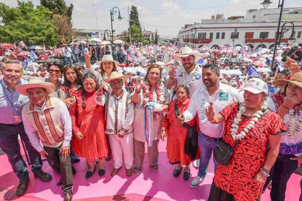 La candidata tuvo dos eventos de campaña en el Estado de México, uno de ellos fue en Atlacomulco. Foto: X @XochitlGalvez