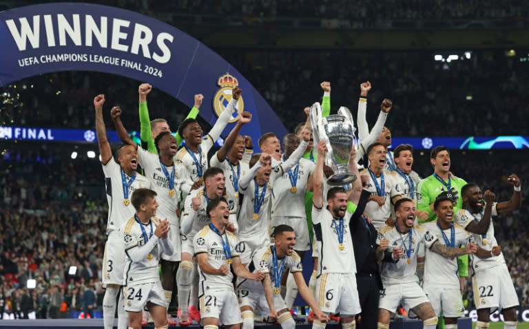 Real Madrid won last season's Champions League, raising the trophy for the 15th time after beating Borussia Dortmund in the final at Wembley (Adrian DENNIS)