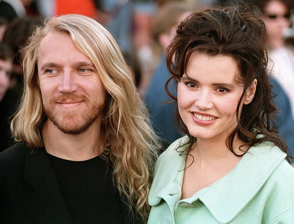 Geena Davis walked the red carpet with her director husband Renny Harlin. The couple made several films together during their four-year marriage, including the notorious 1995 bomb 'Cutthroat Island.’