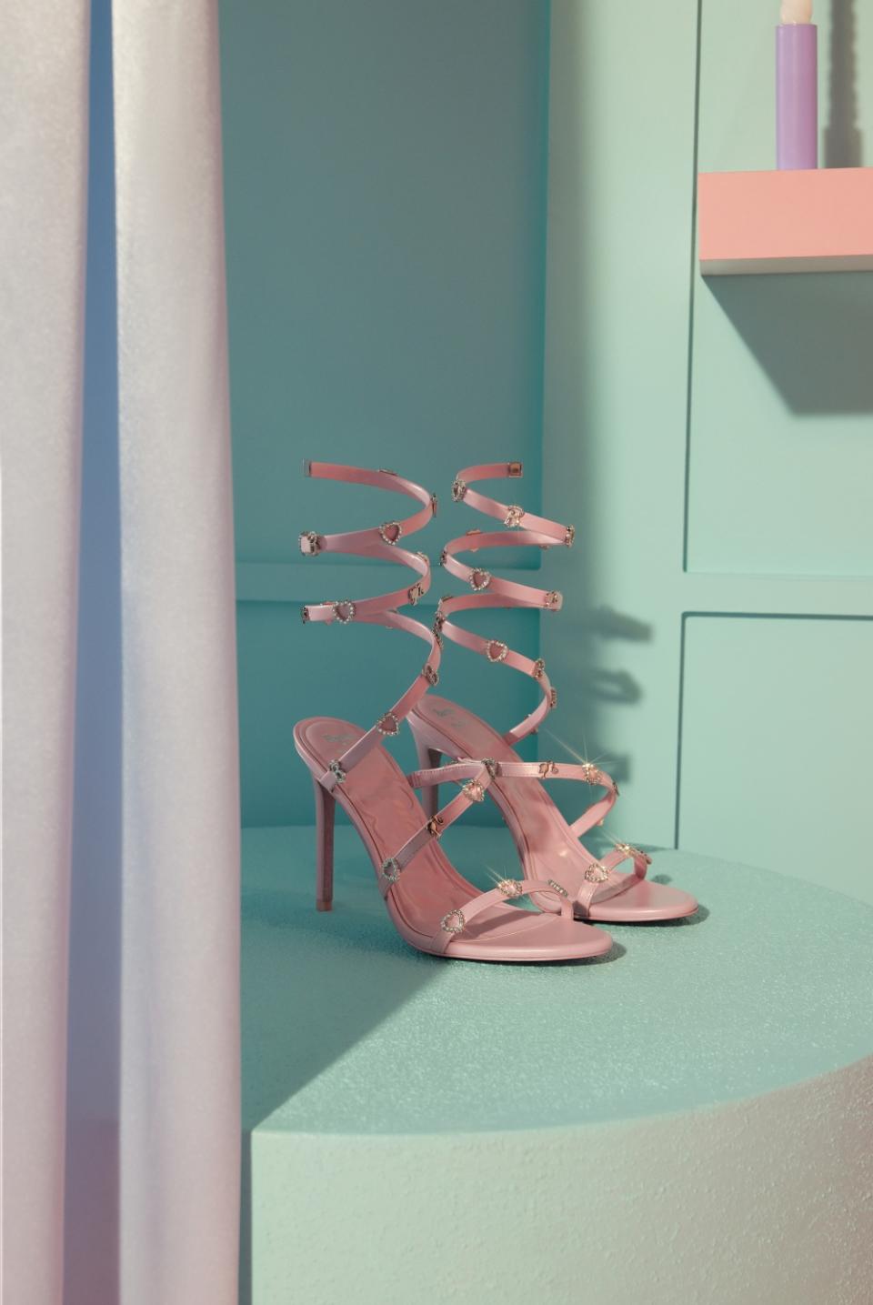 Barbie Runway features light pink upper and strappy details that wrap around the ankle and calf. — Picture courtesy of ALDO