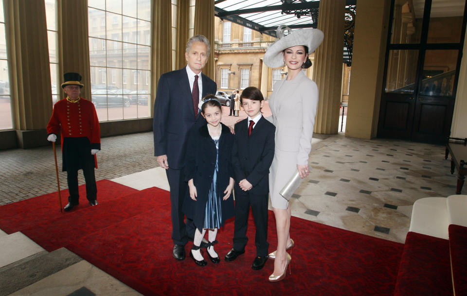 Catherine Zeta-Jones at her investiture at Buckingham Palace