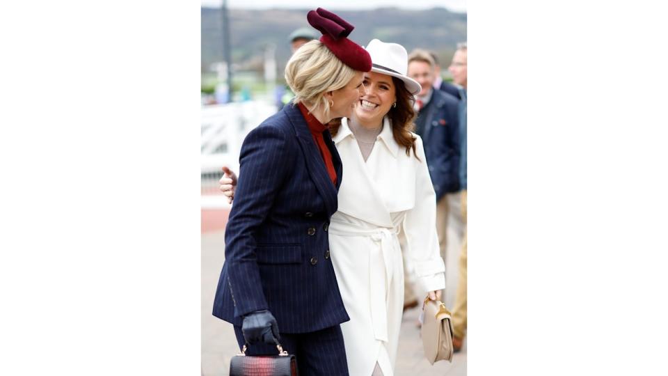 Zara Tindall and Princess Eugenie laughing together