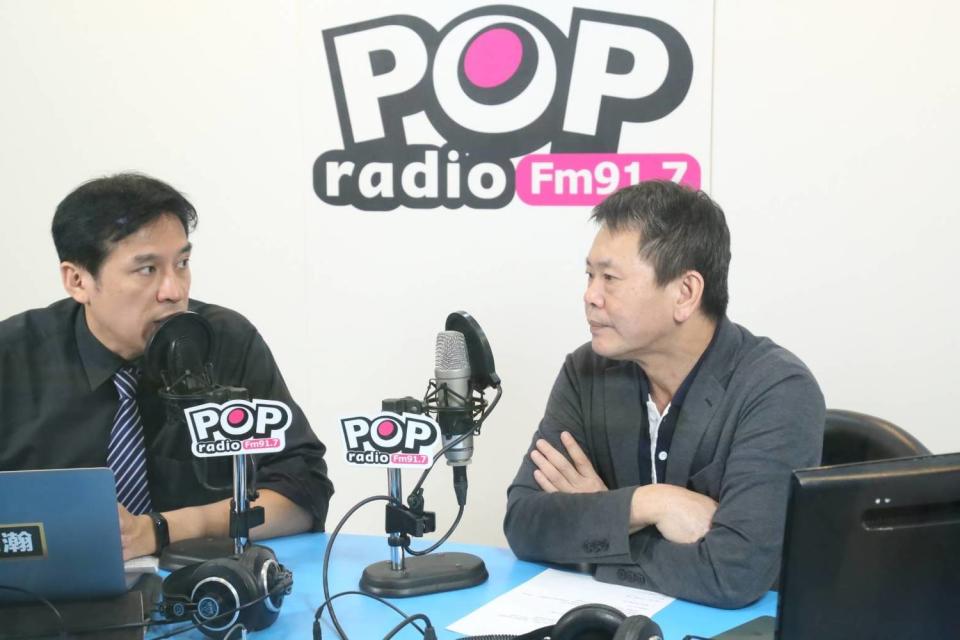 國民黨團總召林為洲接受電台專訪。   圖：《POP撞新聞》/提供