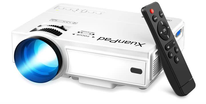 This mini portable projector for cosy movie nights