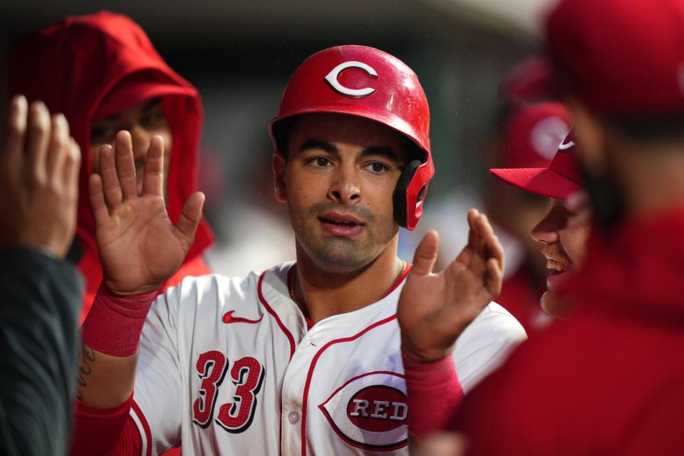 Christian Encarnacion-Strand on Wednesday became the latest Red to get sidelined by an illness during the Reds' six-game road trip.