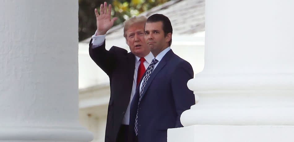 Donald Trump Jr. and his father at the White House.