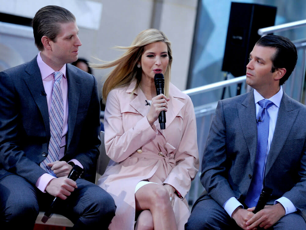 Eric Trump (l.), Ivanka Trump und Donald Trump Jr. im Jahr 2016. (Bild: Dennis Van Tine/starmaxinc.com/ImageCollect)