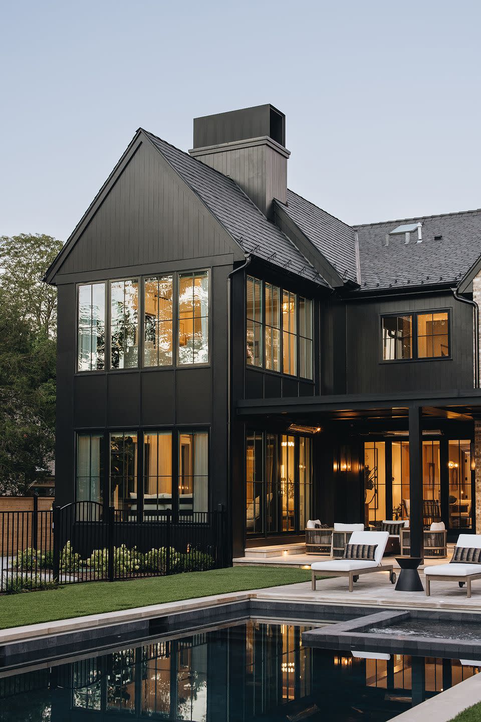 a house with a pool