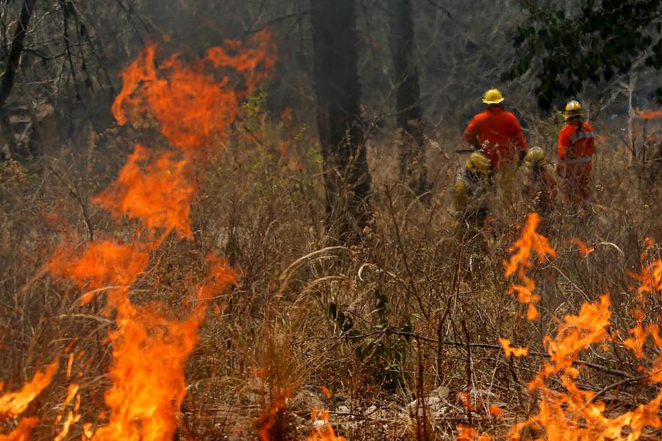 Las llamas son controladas por los bomberos en la zona de Calamuchita