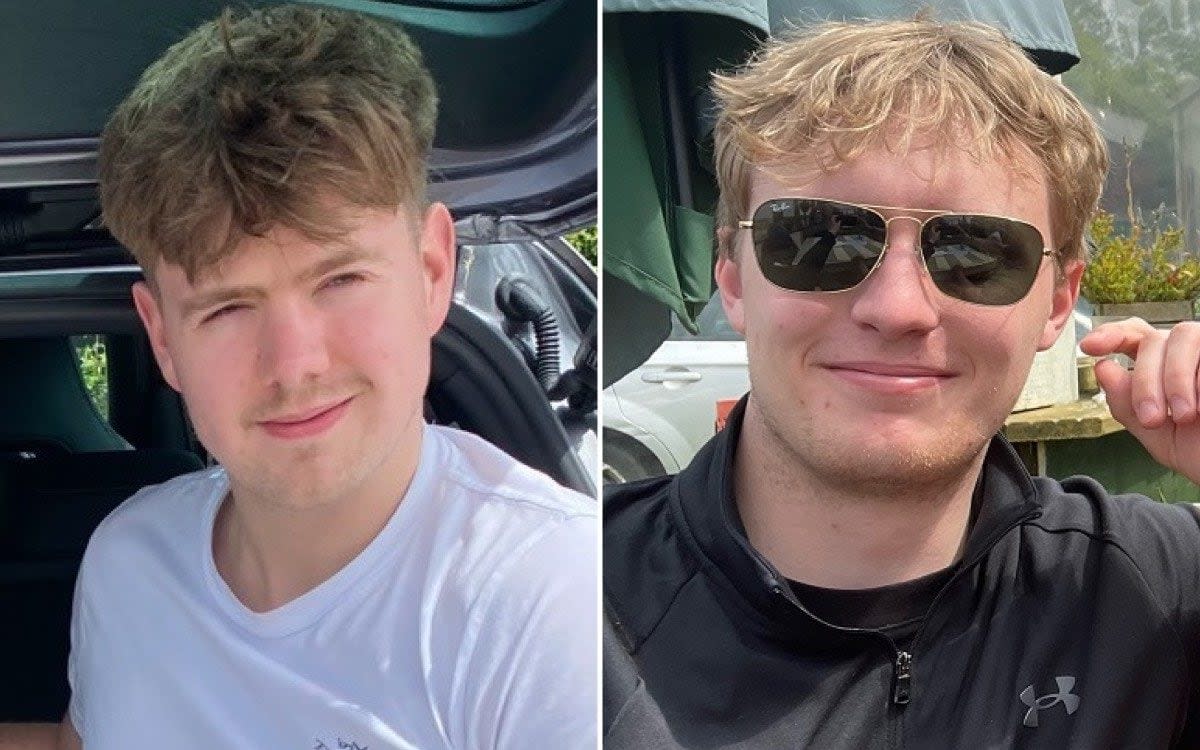 Oliver Dawes, left, and Matthew Bird died when their aircraft crashed on Sunday morning