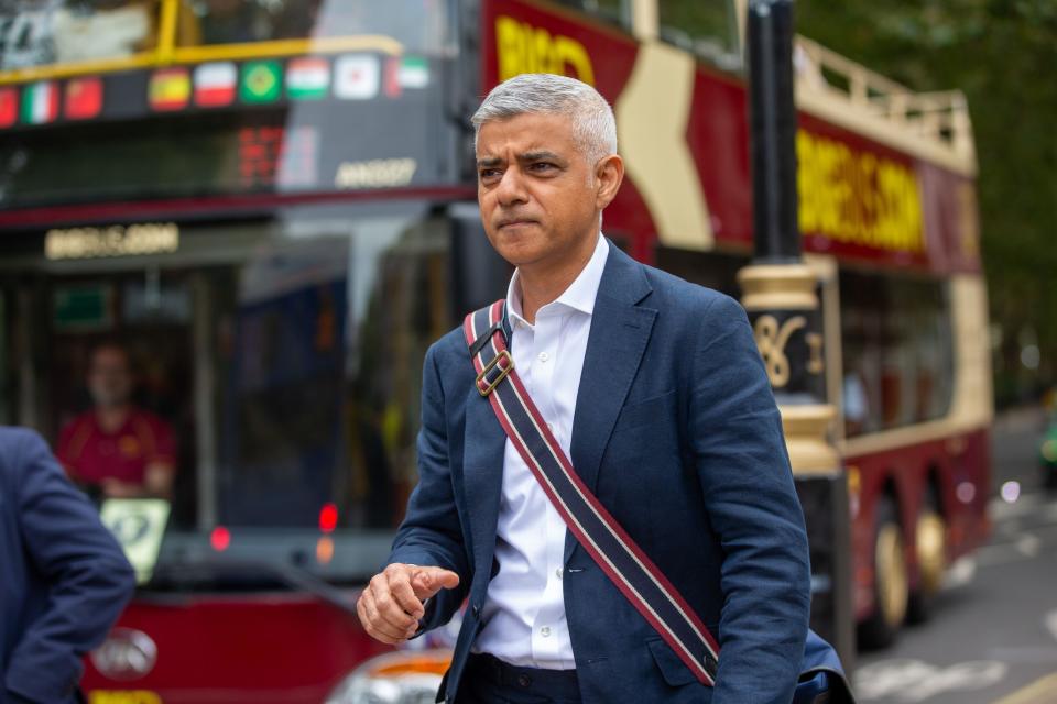 London, United Kingdom. August 29  2023. London Mayor Sadiq Khan is seen in Westminster after morning media interviews as ULEZ expansion comes into force..Credit: Tayfun Salci / Alamy Live News