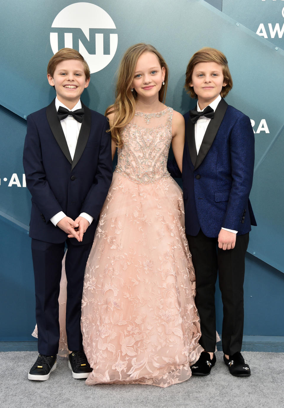 LOS ANGELES, CALIFORNIA - JANUARY 19: (L-R) Nicholas Crovetti, Ivy George, and Cameron Crovetti attend the 26th Annual Screen Actors Guild Awards at The Shrine Auditorium on January 19, 2020 in Los Angeles, California. 721430 (Photo by Gregg DeGuire/Getty Images for Turner)