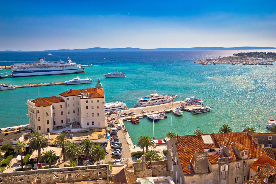 Cruise ships in a harbor in the Adriatic Sea