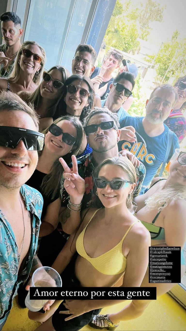 Federico Bal en su pool party junto a distintos famosos y amigos