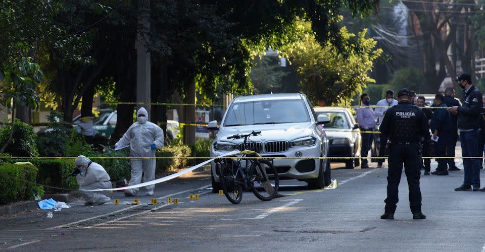 Escena del crimen en ataque en la colonia Nápoles