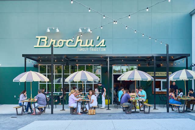 <p>COURTESY OF BROCHUâ€™S</p> patio seating at Brochuâ€™s in Savannah, Georgia