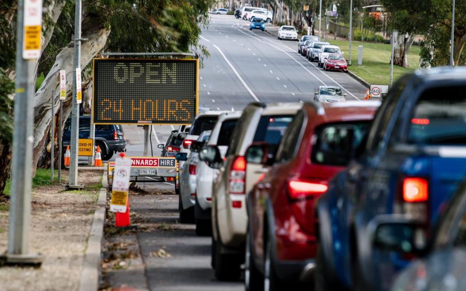 Queues have formed at testing and vaccine centres in recent weeks - Morgan Sette/AAP Image