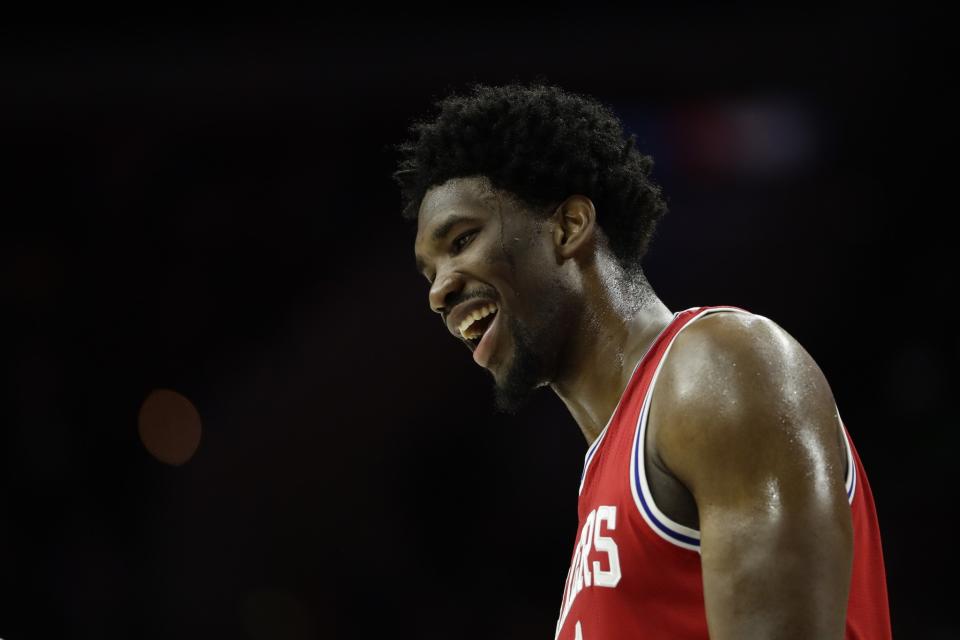 Joel Embiid's given us all some reasons to smile this season. (AP)