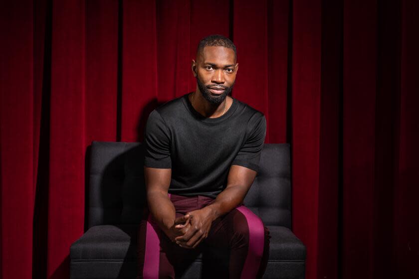 Los Angeles, CA - September 01: Playwright and Oscar-winning screenwriter Tarell Alvin McCraney is the new artistic director of Geffen Playhouse, and is photographed at the Los Angeles, CA, playhouse, Friday, Sept. 1, 2023. (Jay L. Clendenin / Los Angeles Times)
