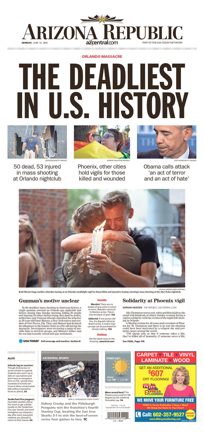 <p>The Arizona Republic<br> Published in Phoenix, Ariz. USA. (newseum.org) </p>