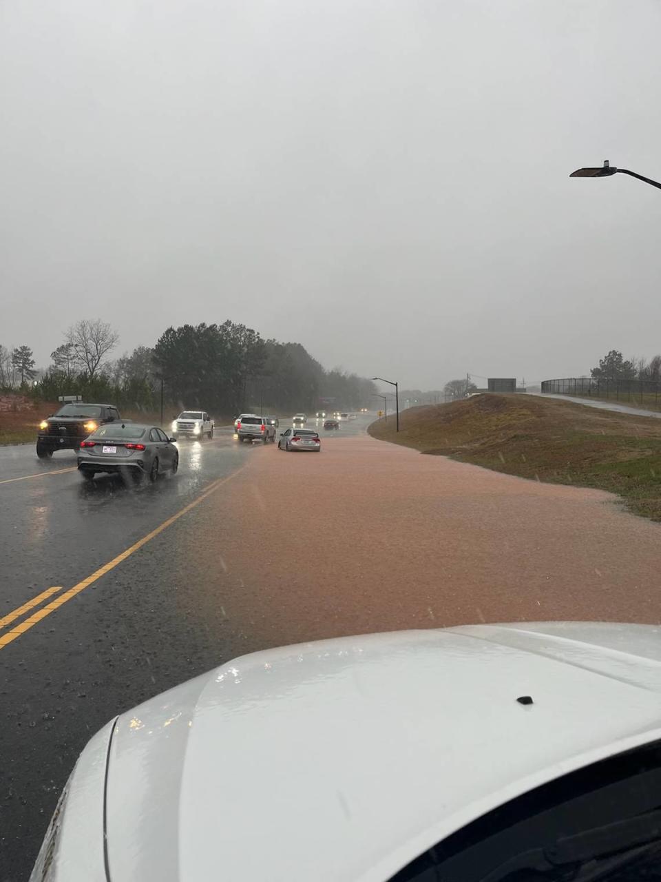 This photo from the York County Sheriff’s Office shows flooding on Celanese Road at the airport in Rock Hill.