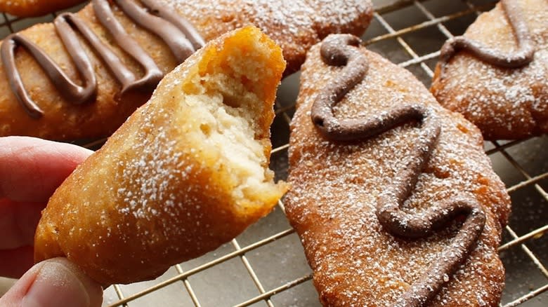 Beaver tail pastries with icing