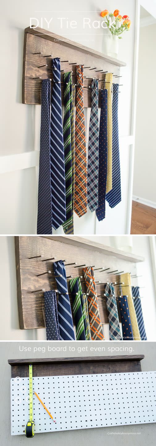 Wooden Tie Rack