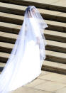 <p>The 36-year-old bride is wearing a white gown by Clare Waight Keller for Givenchy. (Photo: Andrew Matthews/AFP/Getty Images) </p>