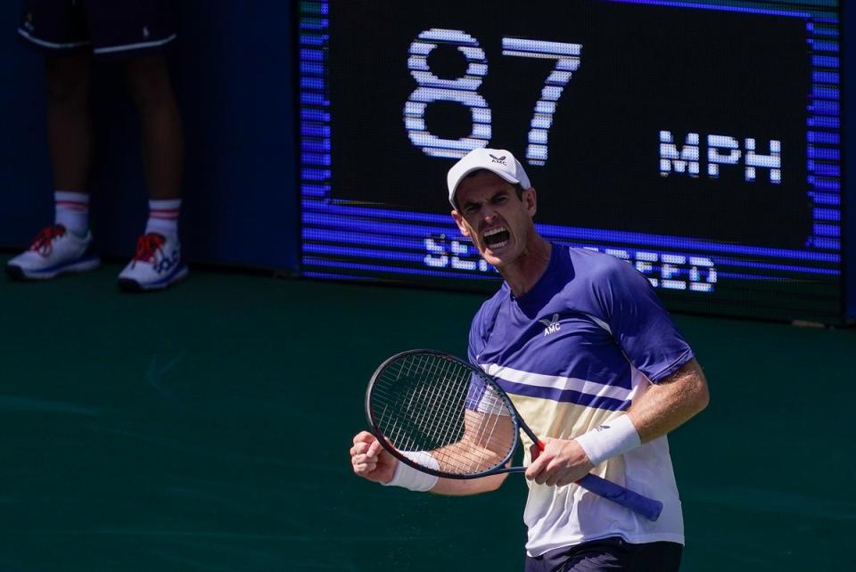 Andy Murray celebrates victory over Francisco Cerundolo (Seth Wenig/AP) (AP)