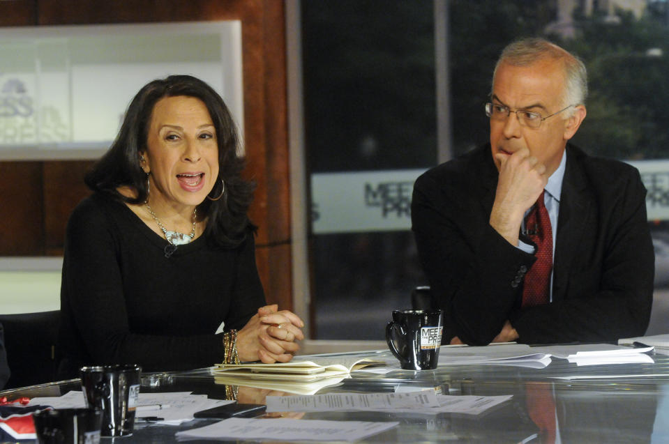 Maria Hinojosa and New York Times columnist David Brooks (NBC News)