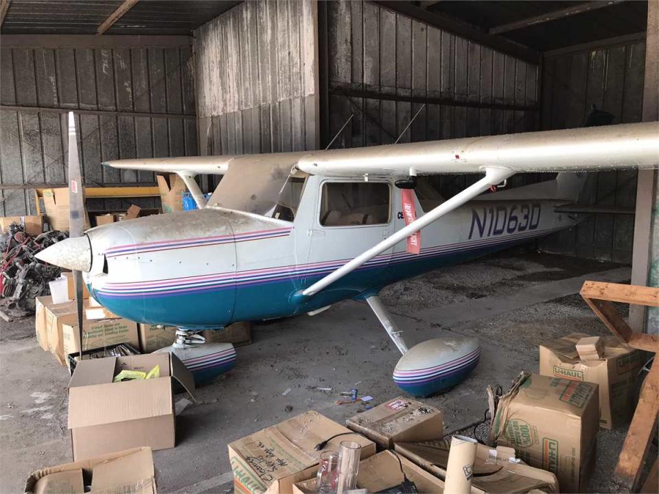 A 1973 Cessna 150L in St. Louis, Missouri, was listed last year with an advisory that it was "unregistered and unairworthy." It drew 124 bids and sold for $24,600.