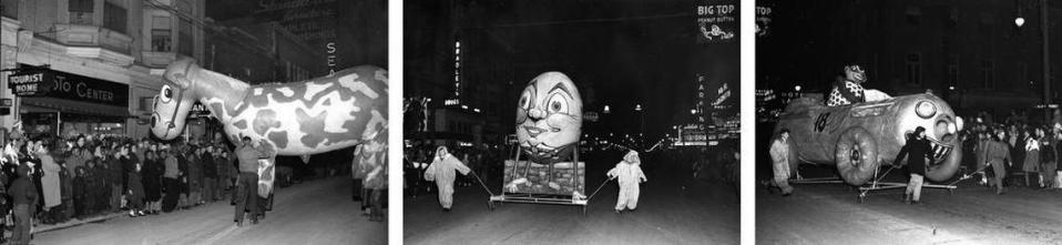 A horse, Humpty Dumpty and a racecar were part of an “$85,000 spectacle” during the Dec. 4, 1950 Christmas parade through downtown Lexington.